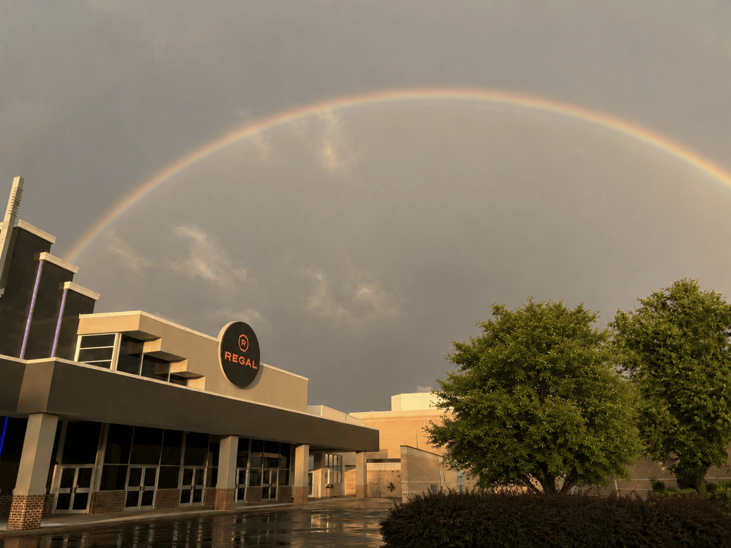 rainbow over regal theater (note-edited to remove cars)